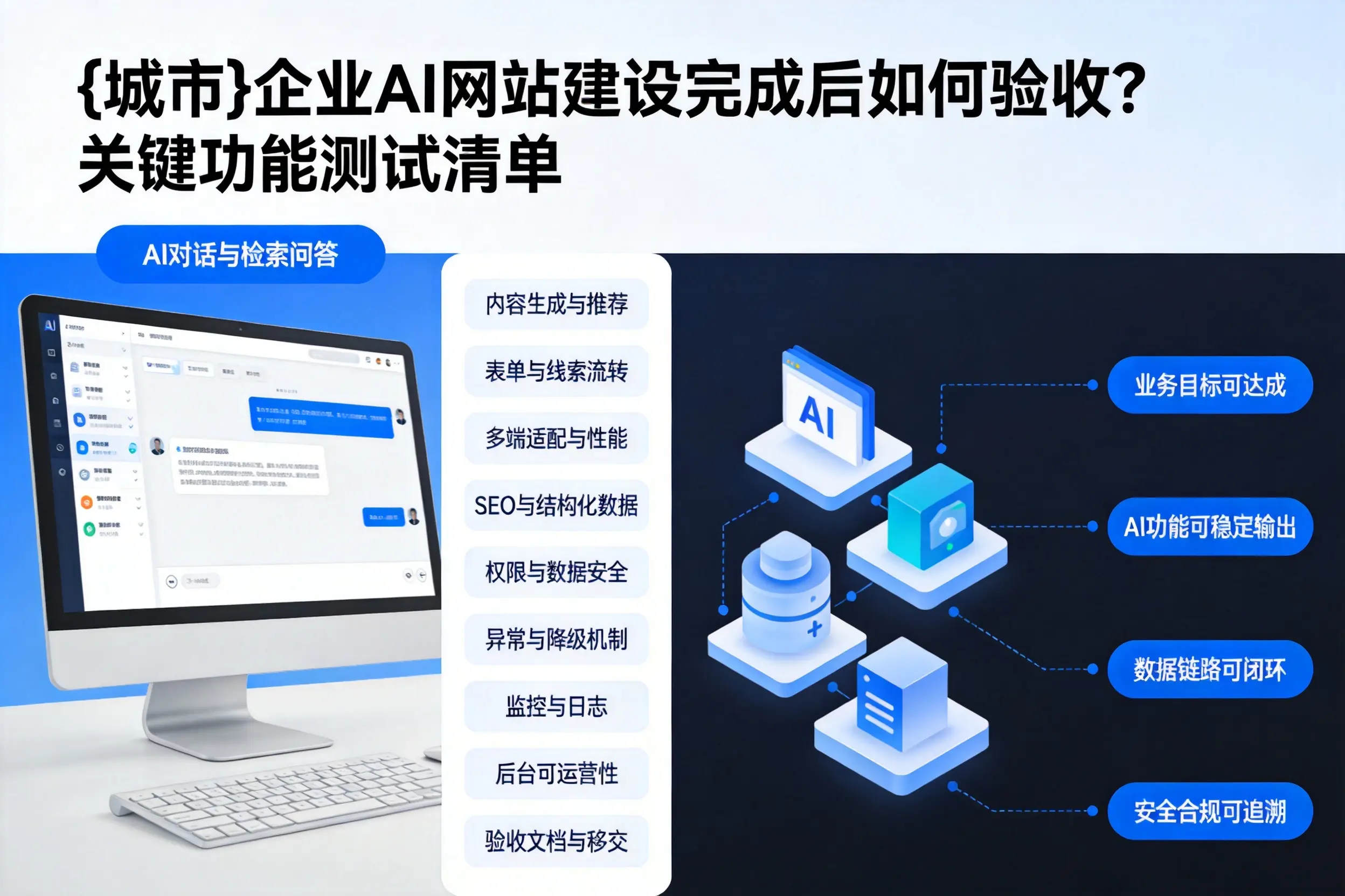 恩施企业AI网站建设完成后如何验收？关键功能测试清单