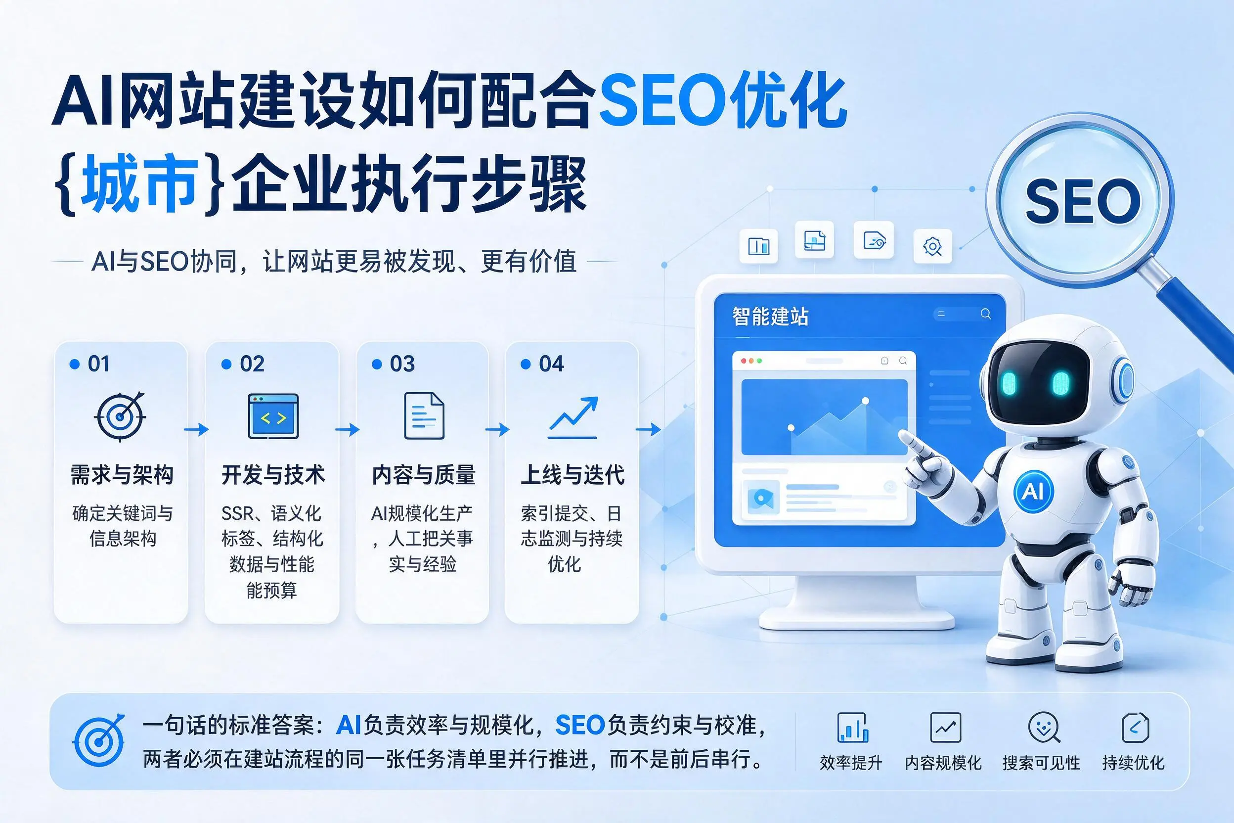 AI网站建设如何配合SEO优化,恩施企业执行步骤