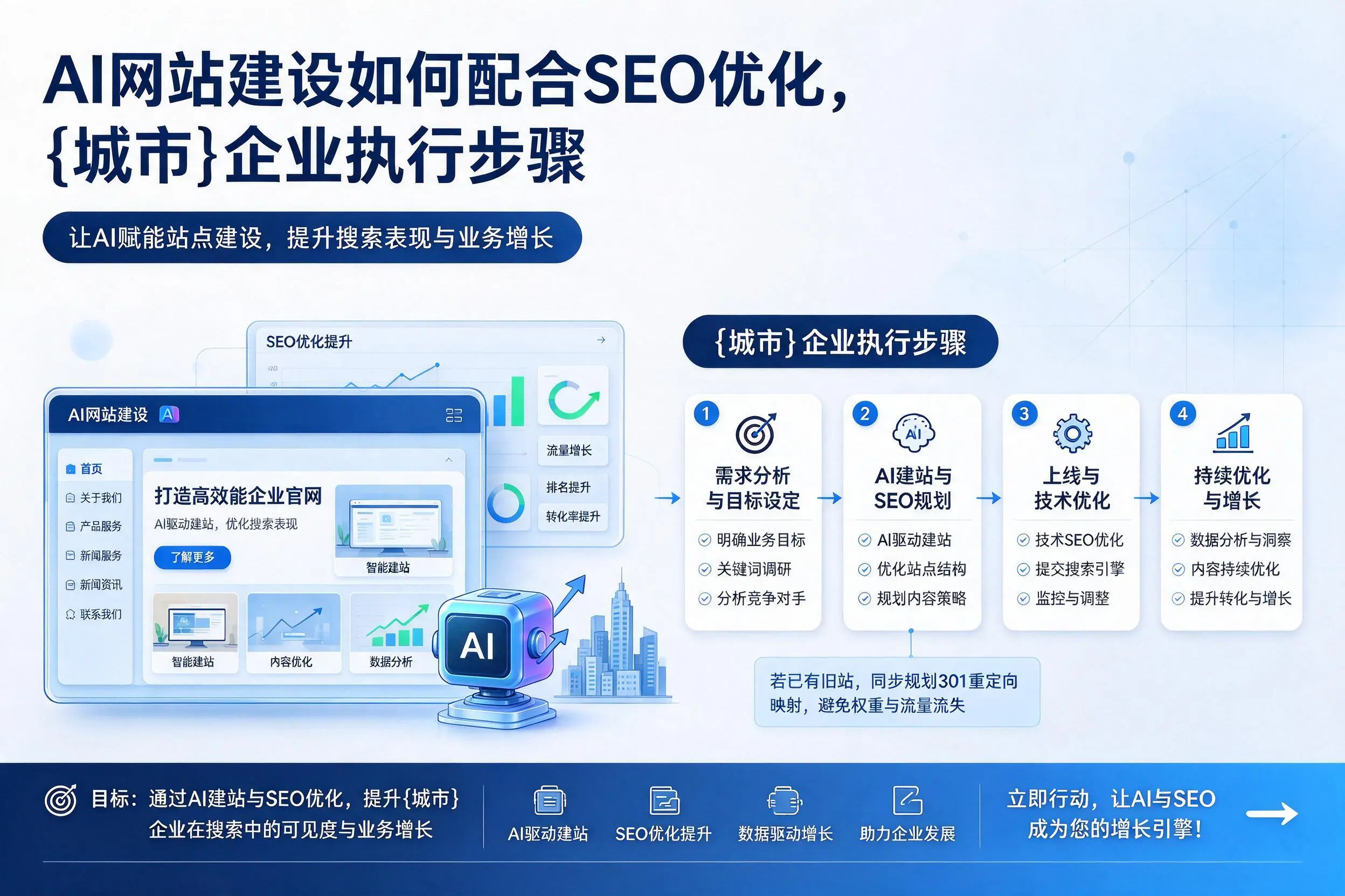 AI网站建设如何配合SEO优化,恩施企业执行步骤