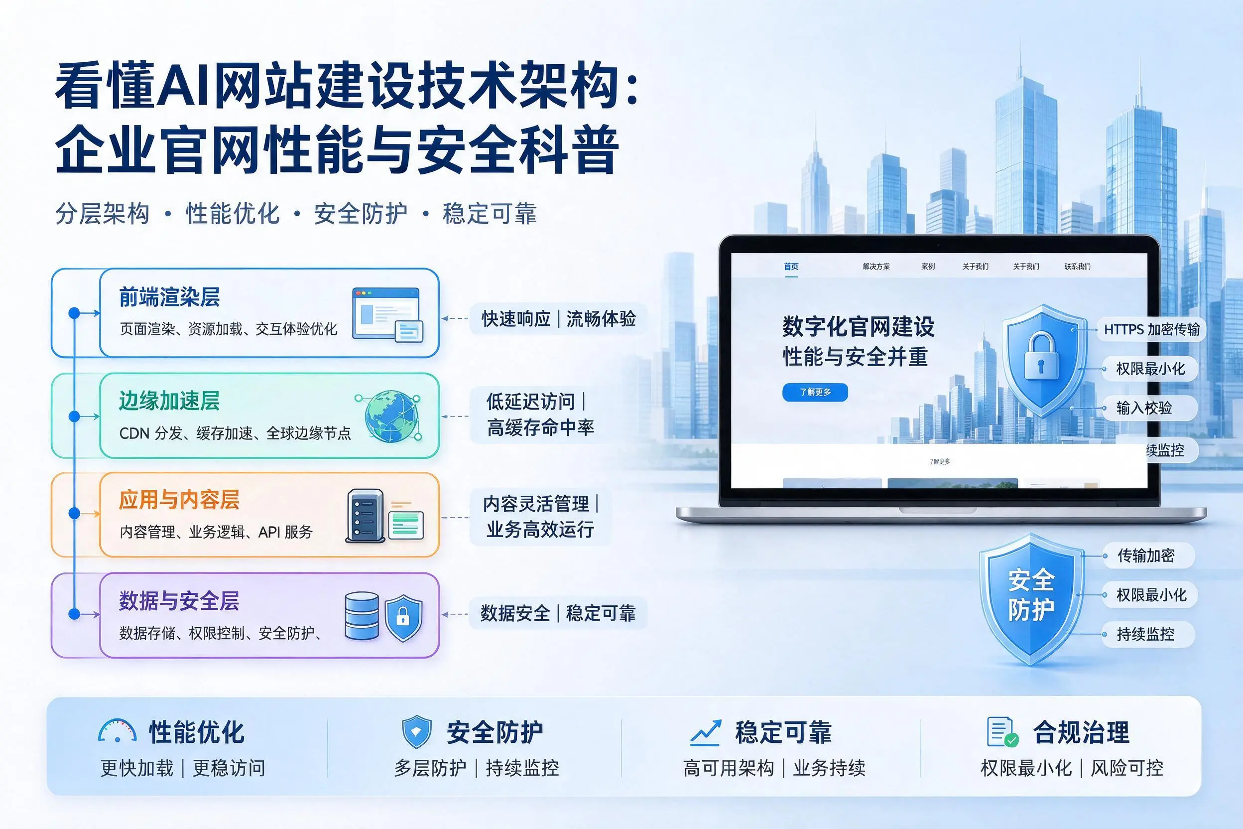 看懂AI网站建设技术架构：恩施企业官网性能与安全科普