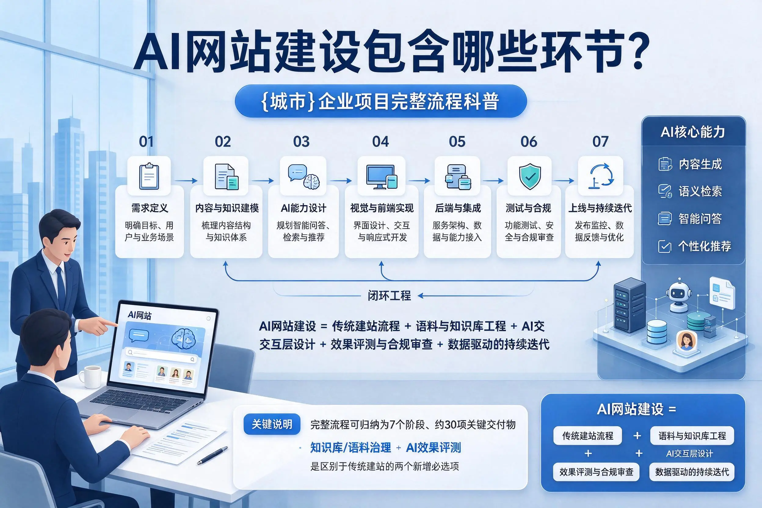 AI网站建设包含哪些环节？恩施企业项目完整流程科普